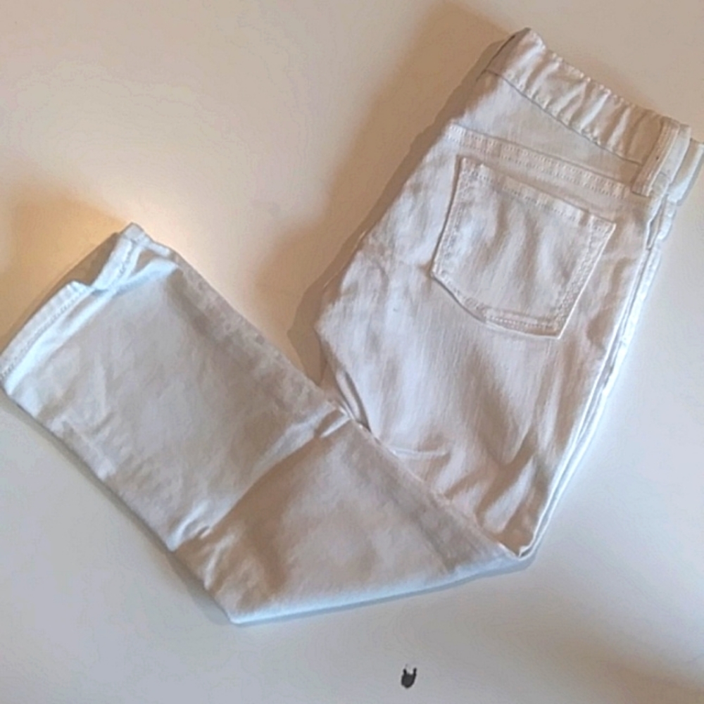 Old Navy | White Denim Jeans | 7 | Narrow Leg Classic Summer Adjustable Waist